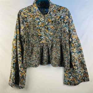 Free People Black Blazer with Flared Silhouette